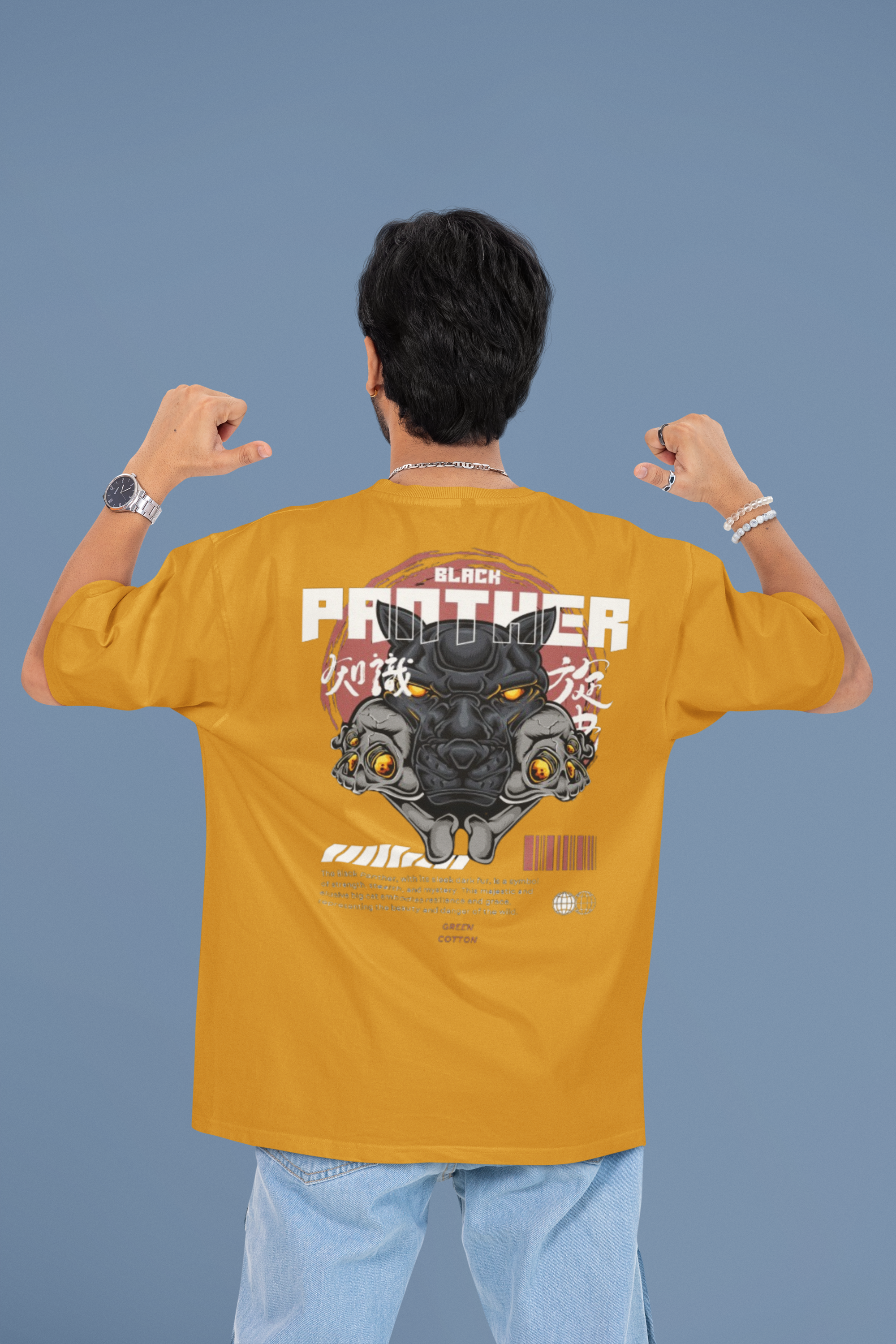 Black Panther Elite Oversized T-Shirt - Green Cotton