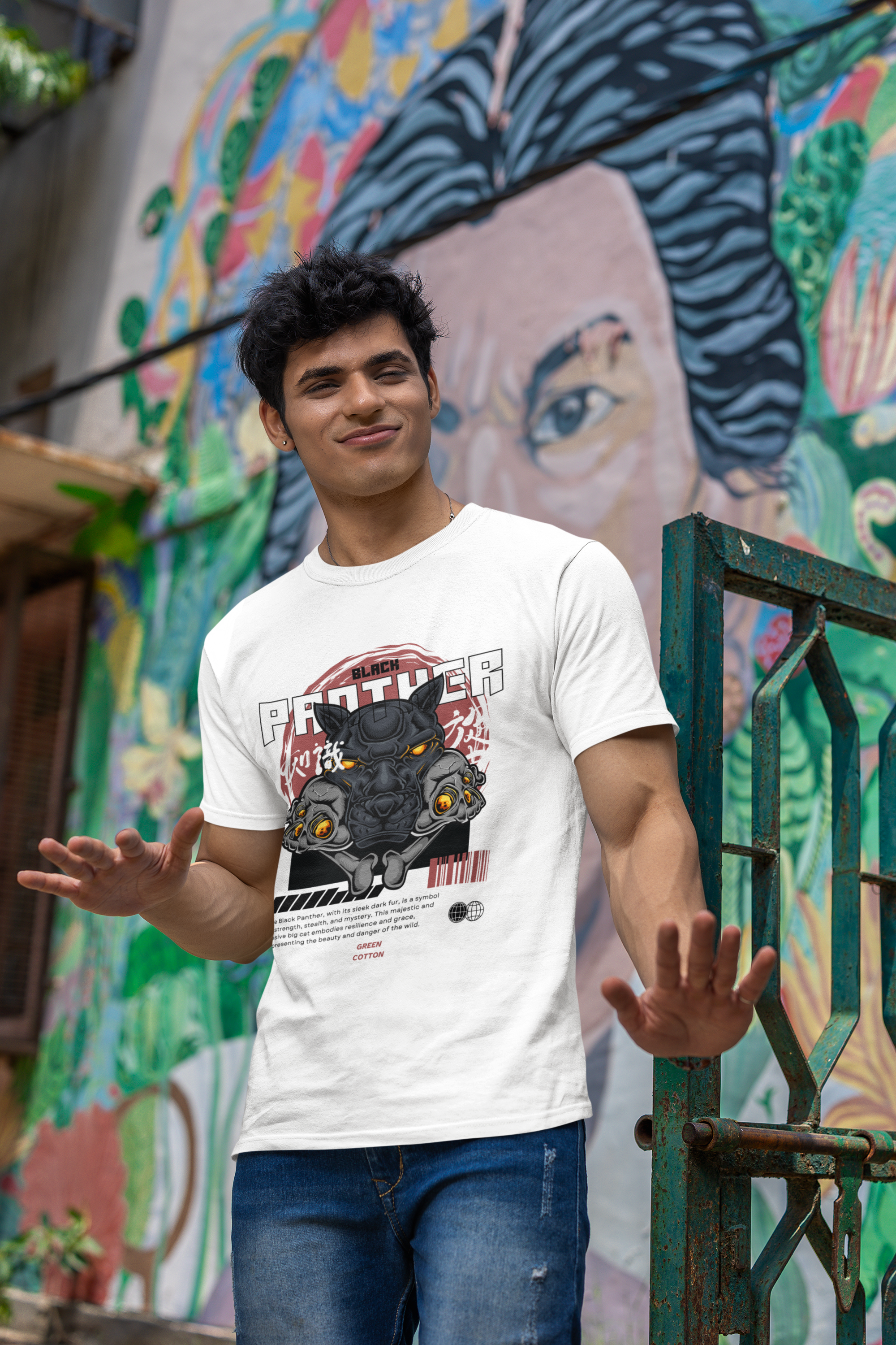 Panther Legacy Regular Fit T-Shirt - Green Cotton