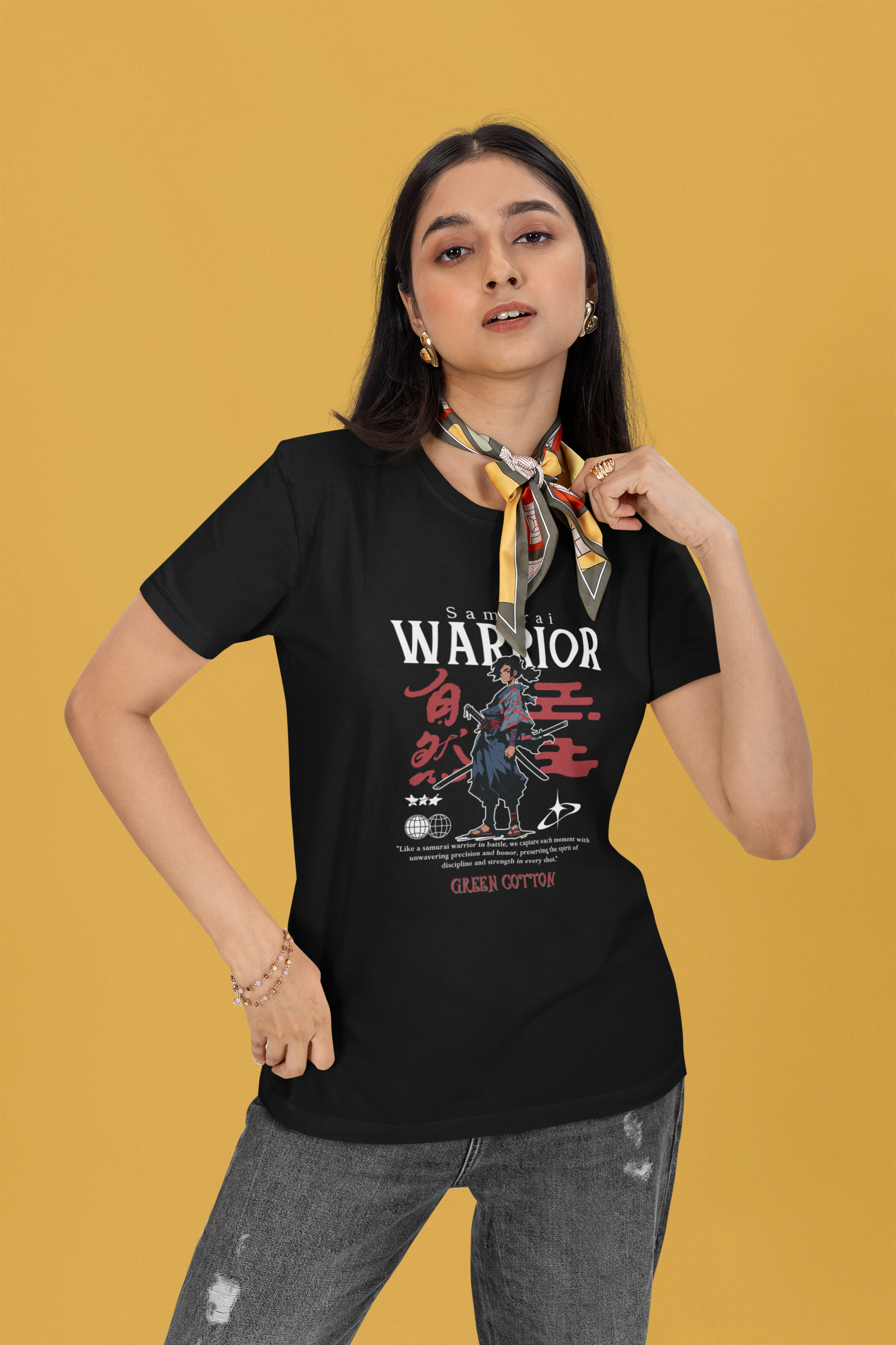 Samurai Warrior Legacy T-Shirt - Green Cotton