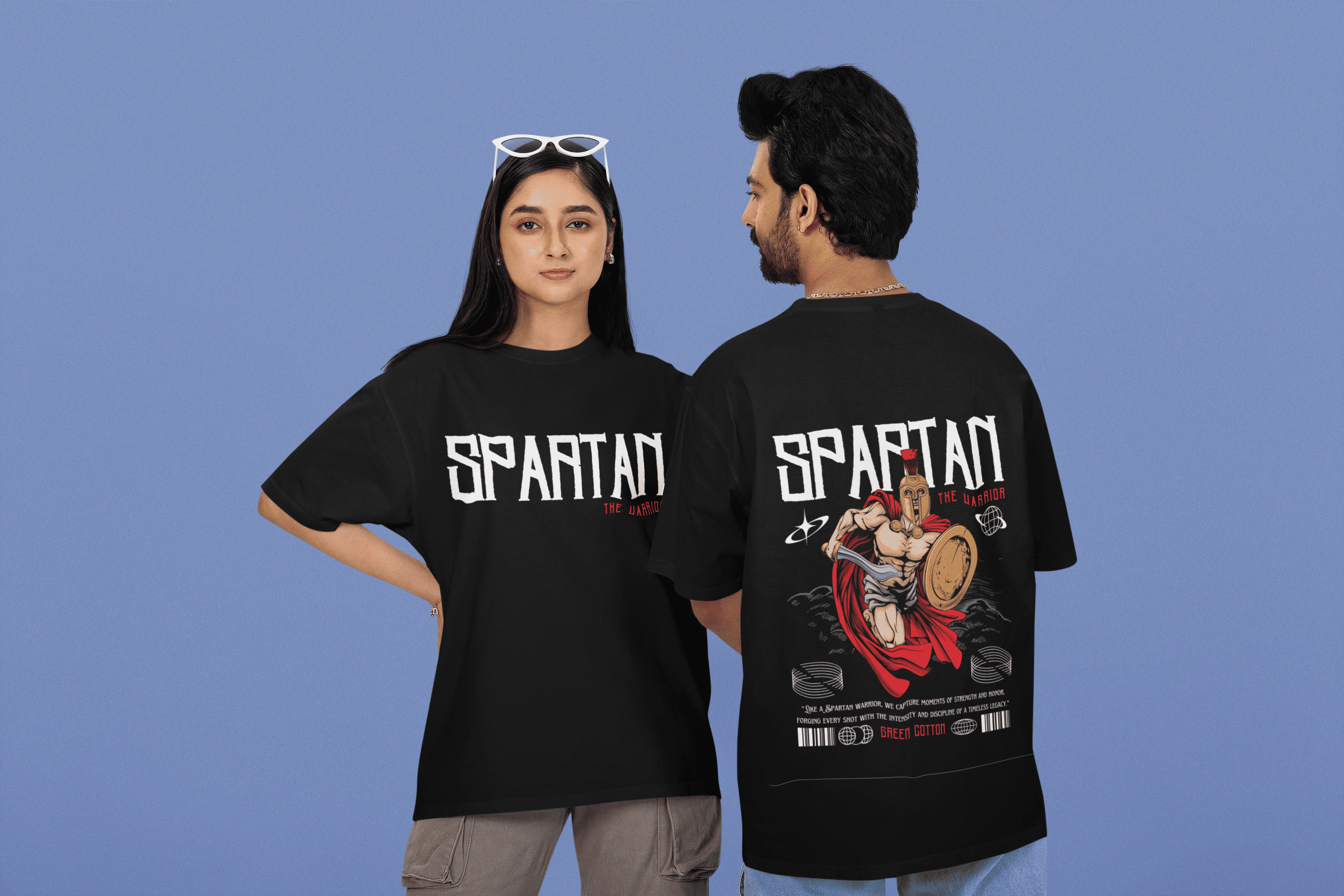 Spartan Oversized Premium T-Shirt - Green Cotton