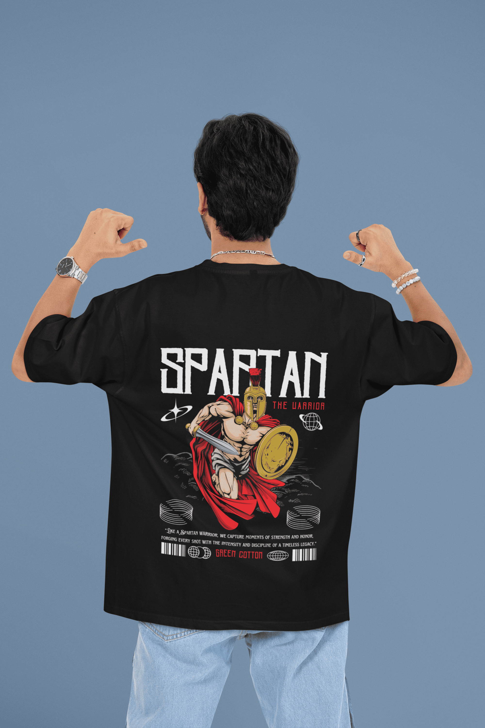 Spartan Oversized Premium T-Shirt - Green Cotton