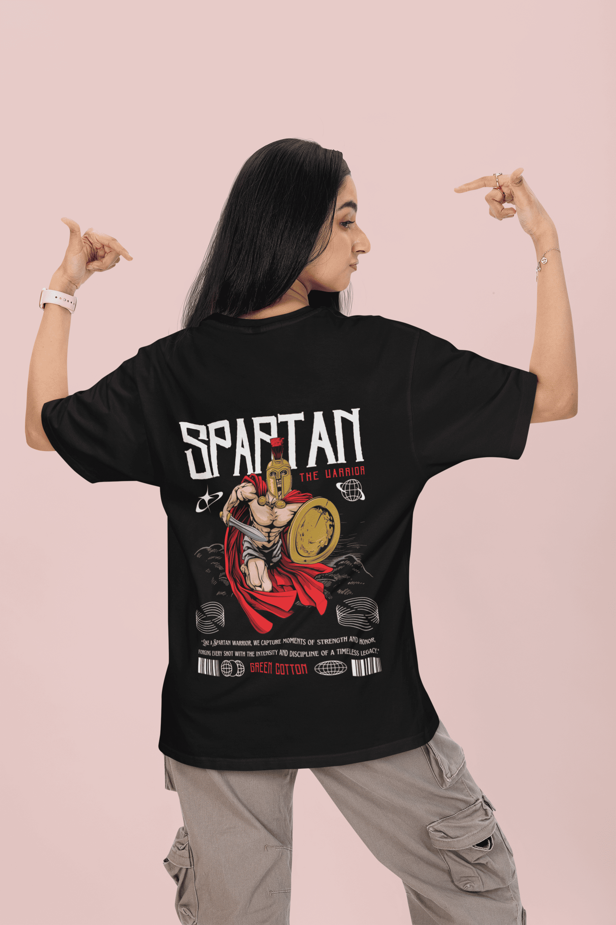 Spartan Oversized Premium T-Shirt - Green Cotton