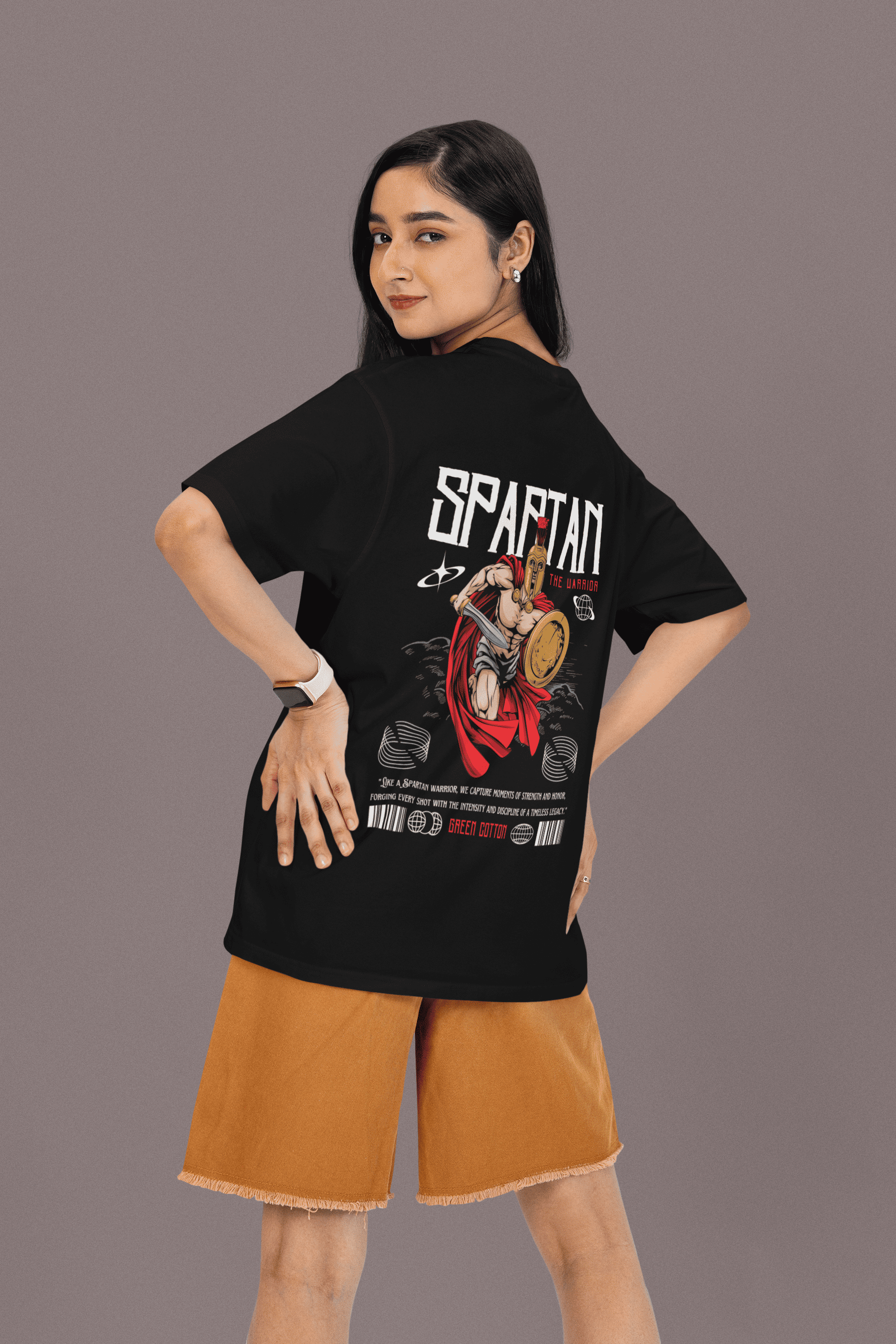 Spartan Oversized Premium T-Shirt - Green Cotton