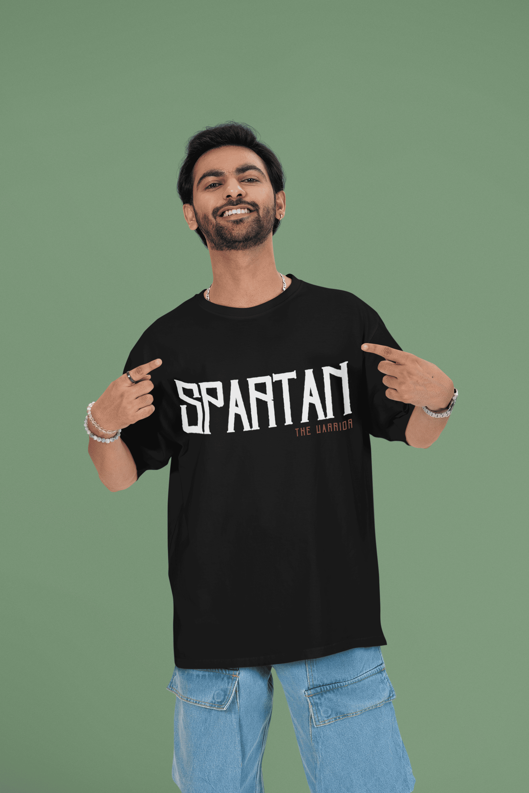 Spartan Oversized Premium T-Shirt - Green Cotton