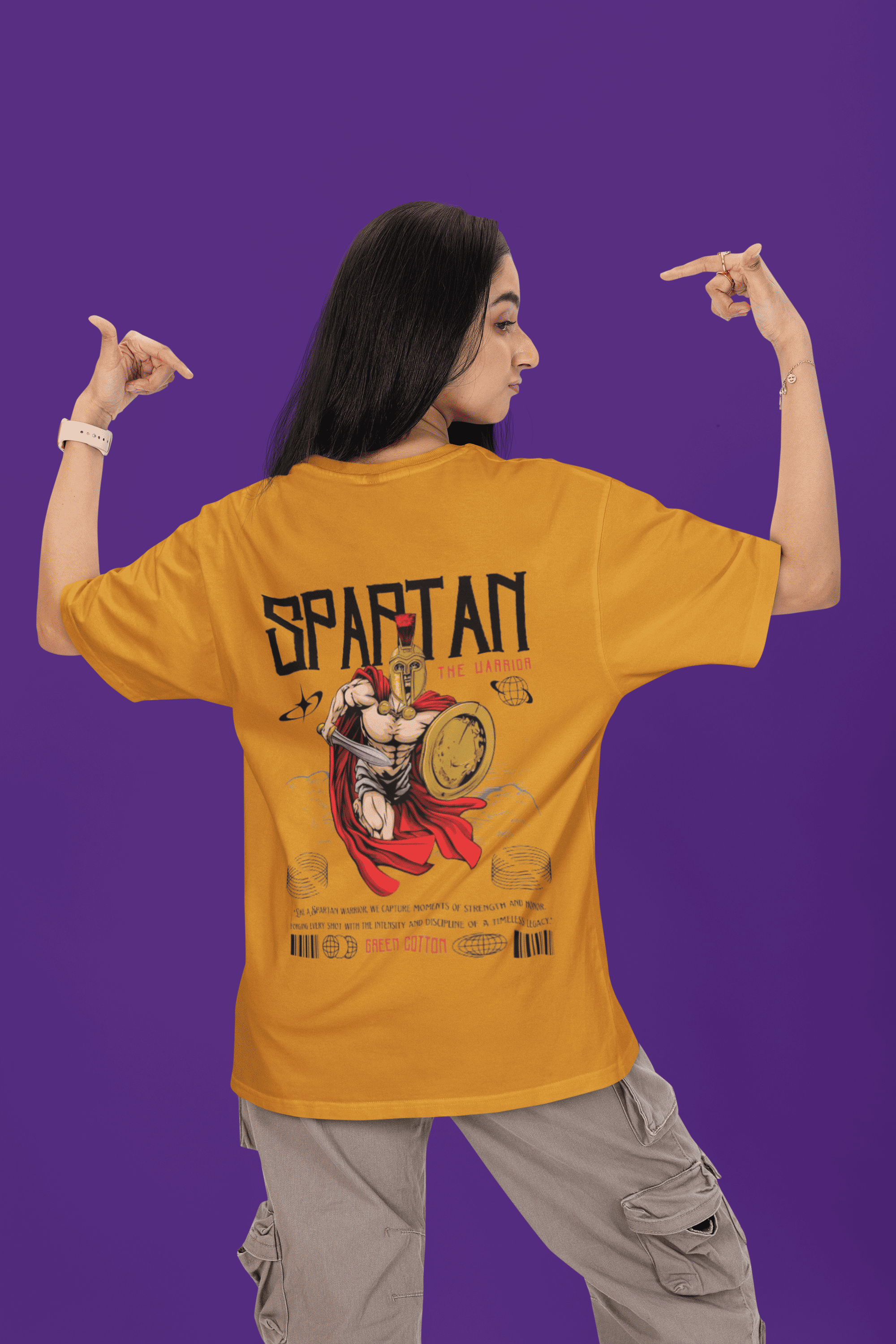 Spartan Oversized Premium T-Shirt - Green Cotton