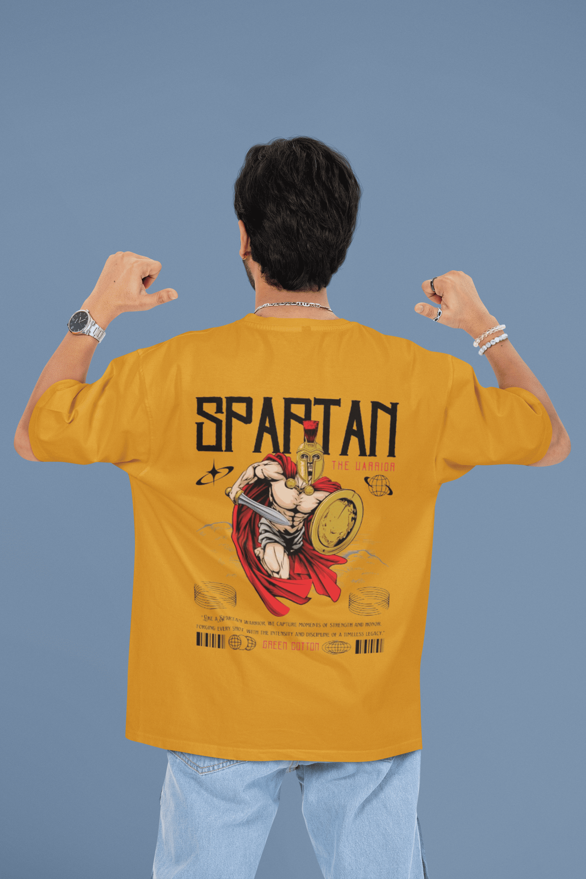 Spartan Oversized Premium T-Shirt - Green Cotton