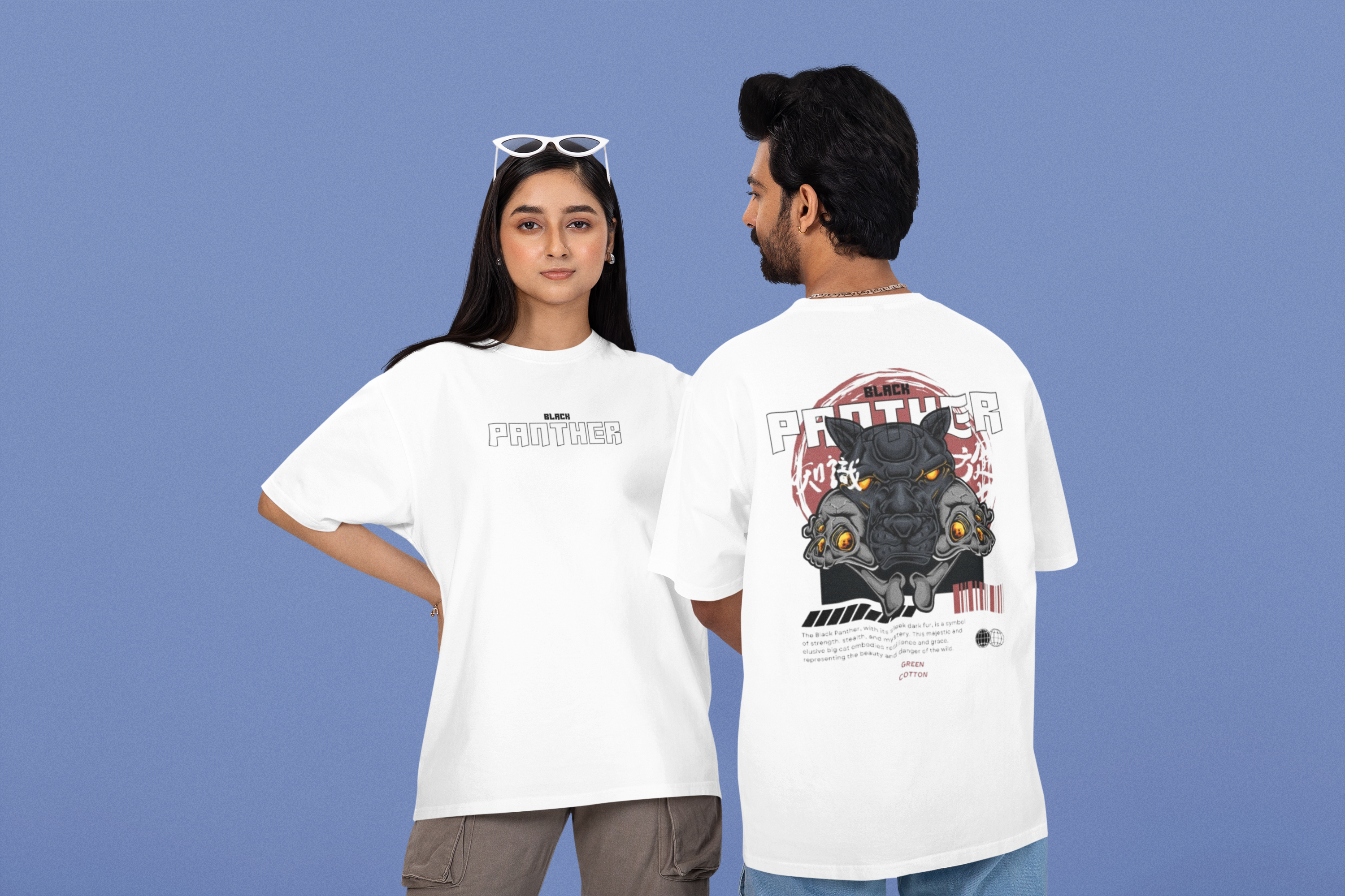 Black Panther Elite Oversized T-Shirt - Green Cotton