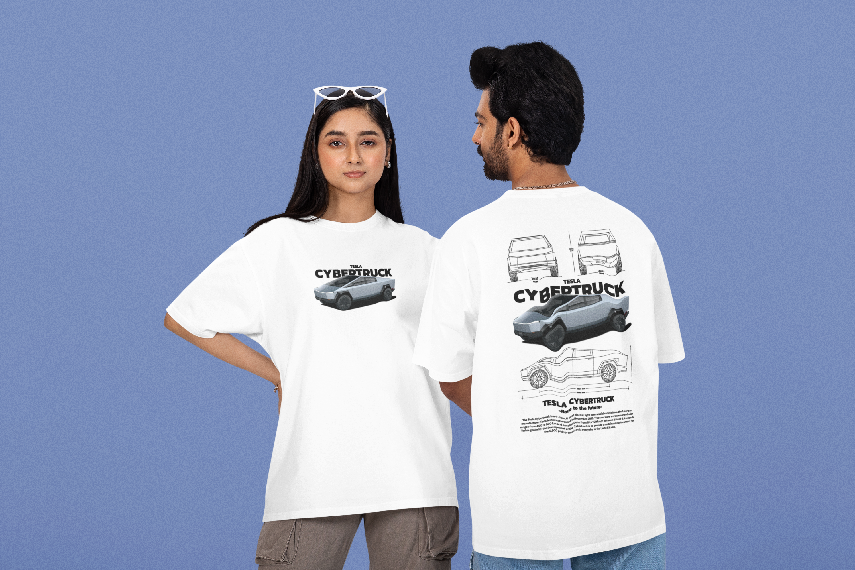 Cyber Truck Oversized T-Shirt - Green Cotton