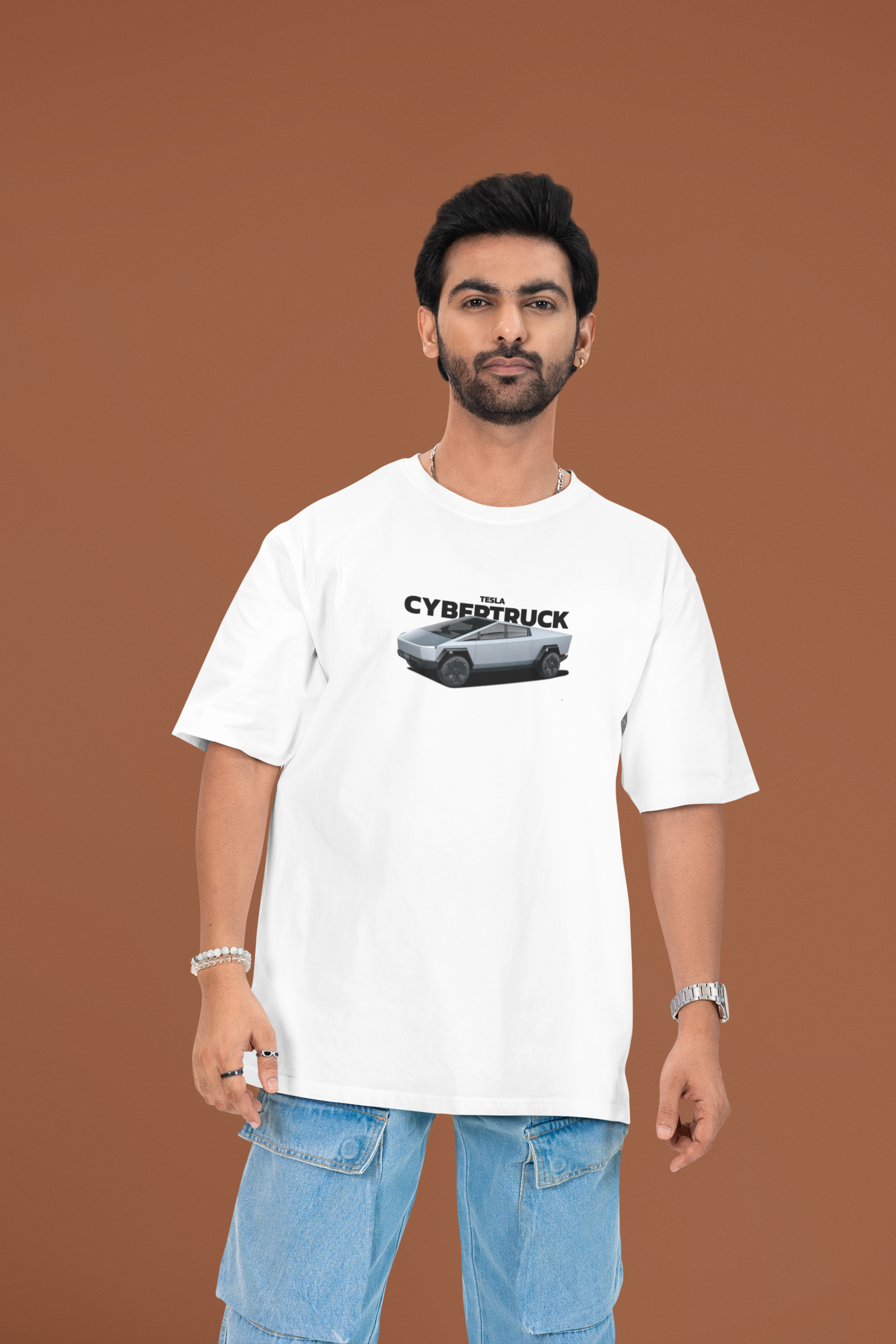 Cyber Truck Oversized T-Shirt - Green Cotton